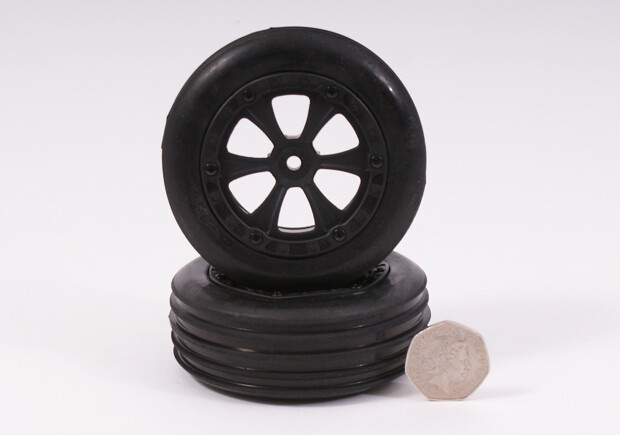 Front Wheel & Tyre (Pair) Fits: BSD Prime Baja V1/V2/V3 1/10 RC Cars (BS709-001)