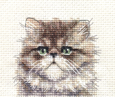 PERSIAN CAT, KITTEN ~ Full counted cross stitch kit + All materials *Fido Studio