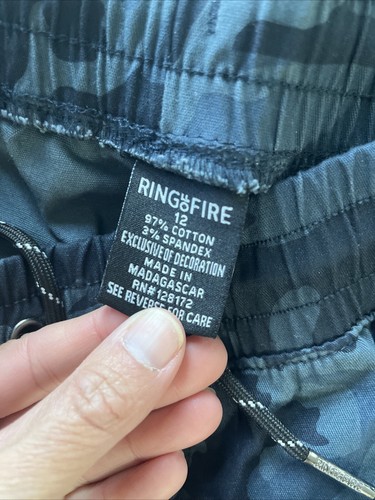 Ring of Fire Big Boys Mashout Slim-Fit Adjustable Moto Joggers Blue Camo 12 NWT - Picture 6 of 7