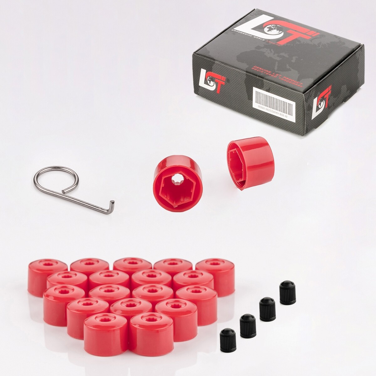 20x Shrouds Wheel Screw Caps Wheel Bolt Red 0 21/32in for VW Lupo Passat