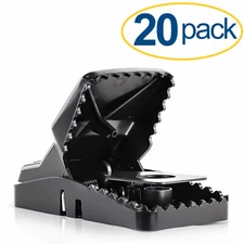 Large Powerful Rat Traps (20 Pack) - Kills Instantly with Powerful Steel Spring