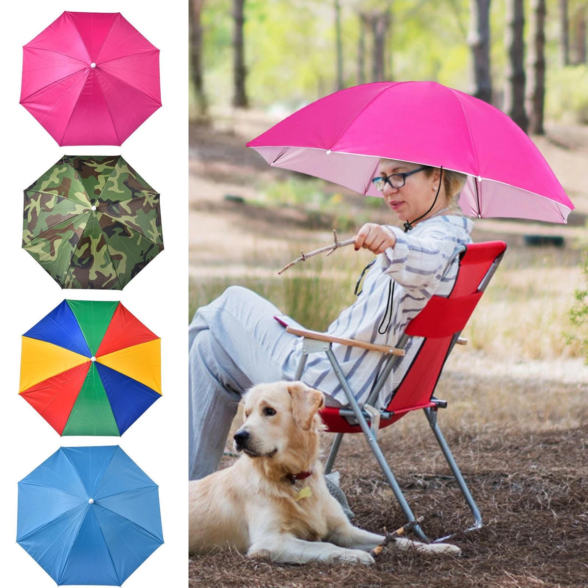 Umbrella HAT - Rain Sun Shade Sports Hiking Beach Fishing-Kids