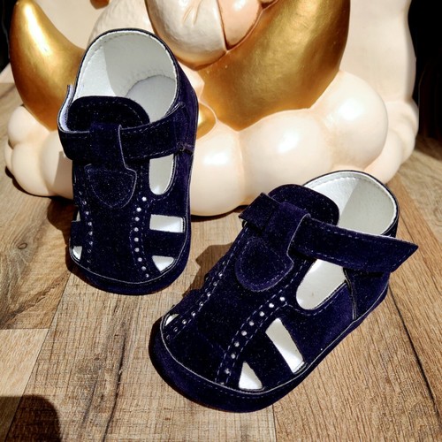 Scarpine neonato da battesimo o cerimonia in vernice blu - art. B0062