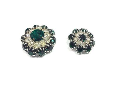 Bottone Gioiello Alta Moda Con Pietre Colorate Crystal E Strass - Made In Italy, Diametro 3,5 Cm - copertina