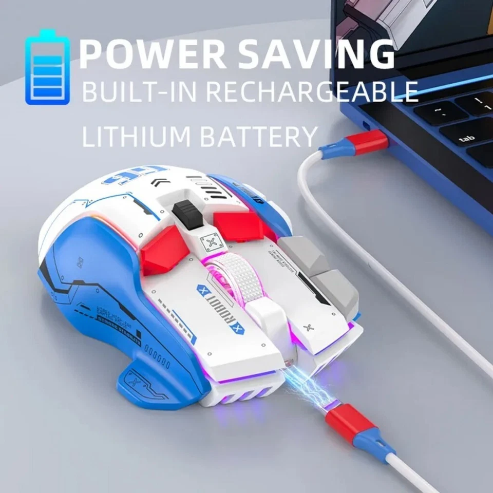 Tri-mode 2.4G USB Bluetooth Wireless 12 Keys RGB Gamimg Mouse For Windows IOS - Image 4 of 4