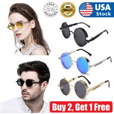Sunglasses Retro Punk Series Sunglasses Women Men's Round Polarizing Glasses USA