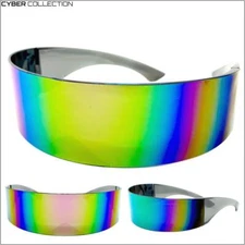 SPACE ROBOT PARTY RAVE COSTUME CYCLOPS FUTURISTIC SHIELD DJ SUN GLASSES SHADES