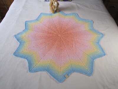 New Pastel Rainbow Baby Blanket, Hand Crocheted, Rainbow Colours, Baby Gift  Idea UK