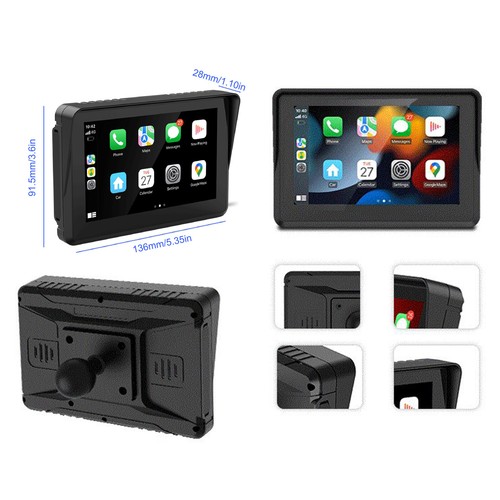 5" Motorcycle Navigator Wireless Carplay Android Auto IPX7 Waterproof with TPMS - Picture 14 of 15