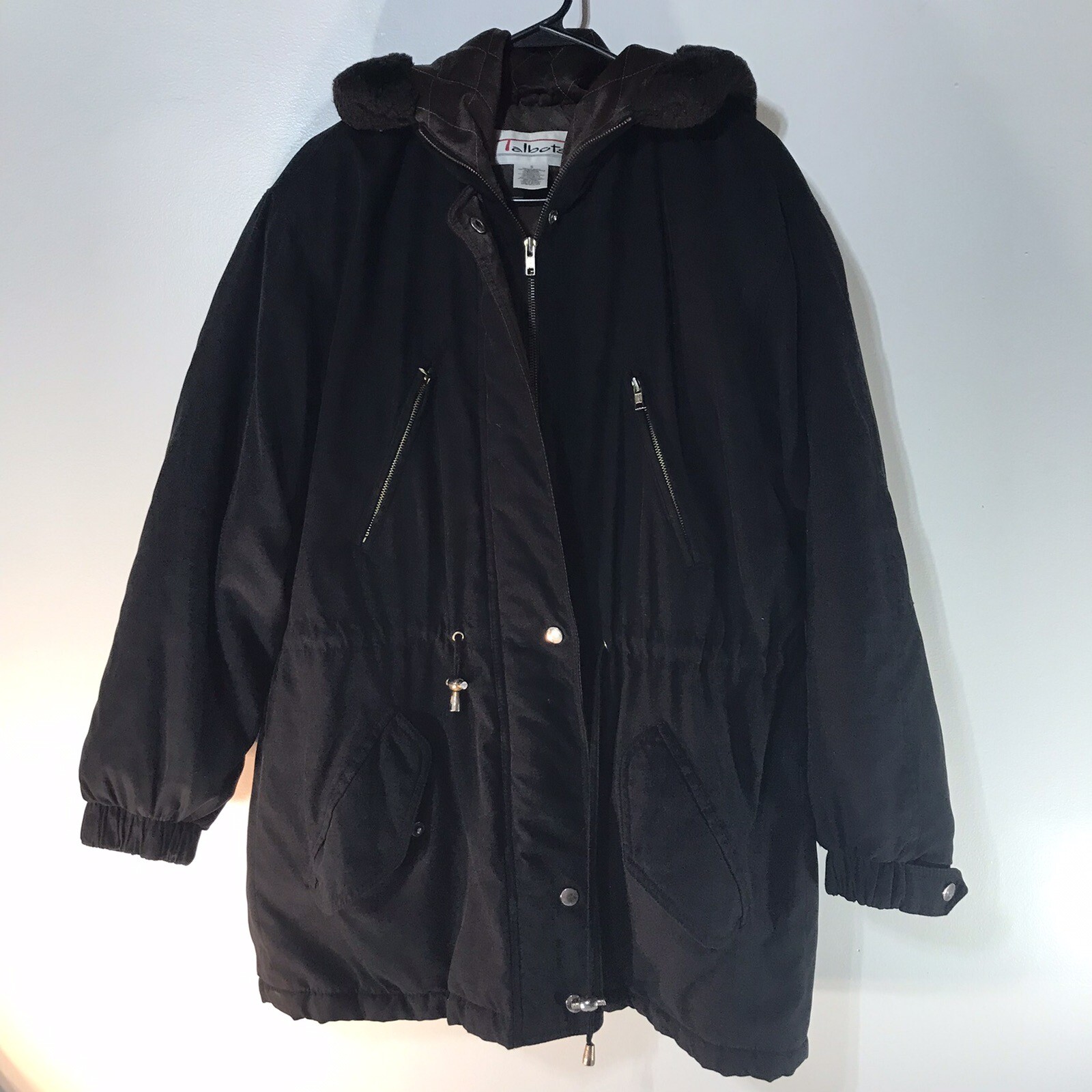 Talbots Black X-Soft Full Zip/Button Heavyweight … - image 1