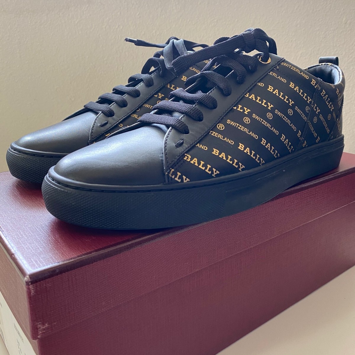 （新品）BALLY 43 Bally Lyder Leopart Print Low-Top Sneakers, Brand Size 40