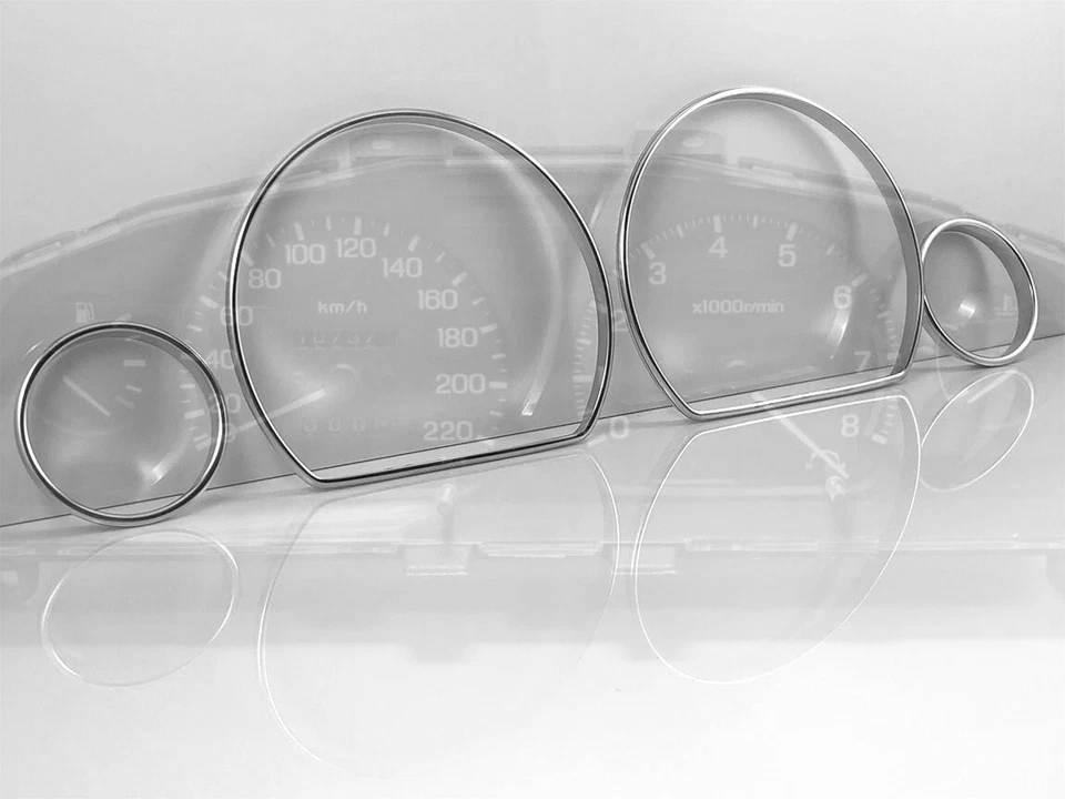 Anillos de moldura de tablero de aluminio pulido para Nissan 100NX B13 1990-1995 para racimo x4 Foto 3 de 4