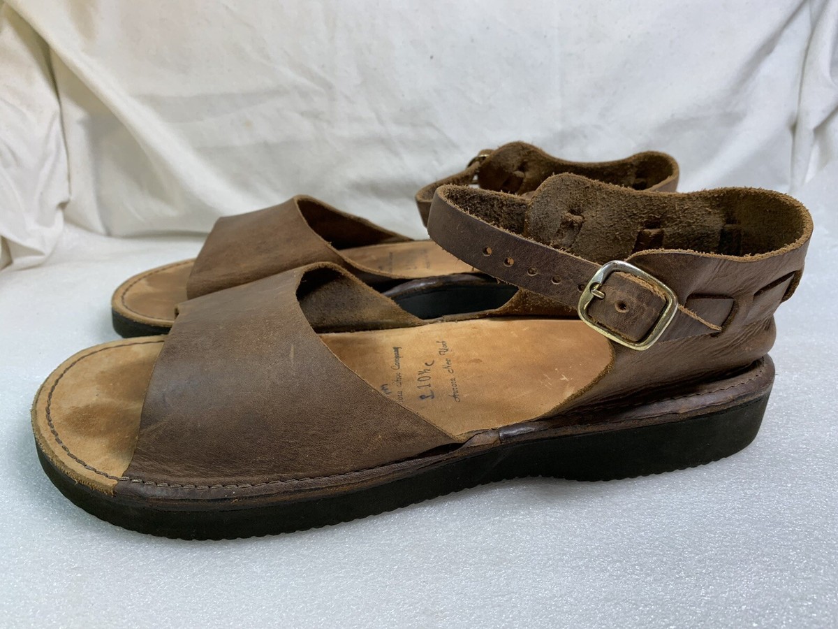 AURORA SHOE CO Mens Leather Buckle Shoes Sandals Size 10.5 C AURORA SHOE CO Mens Leather Buckle Shoes Sandals Size 10.5 C