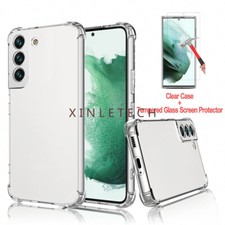 For Samsung Galaxy S22 S22 S22 Ultra Soft Clear Case Cover w/ Screen Protector