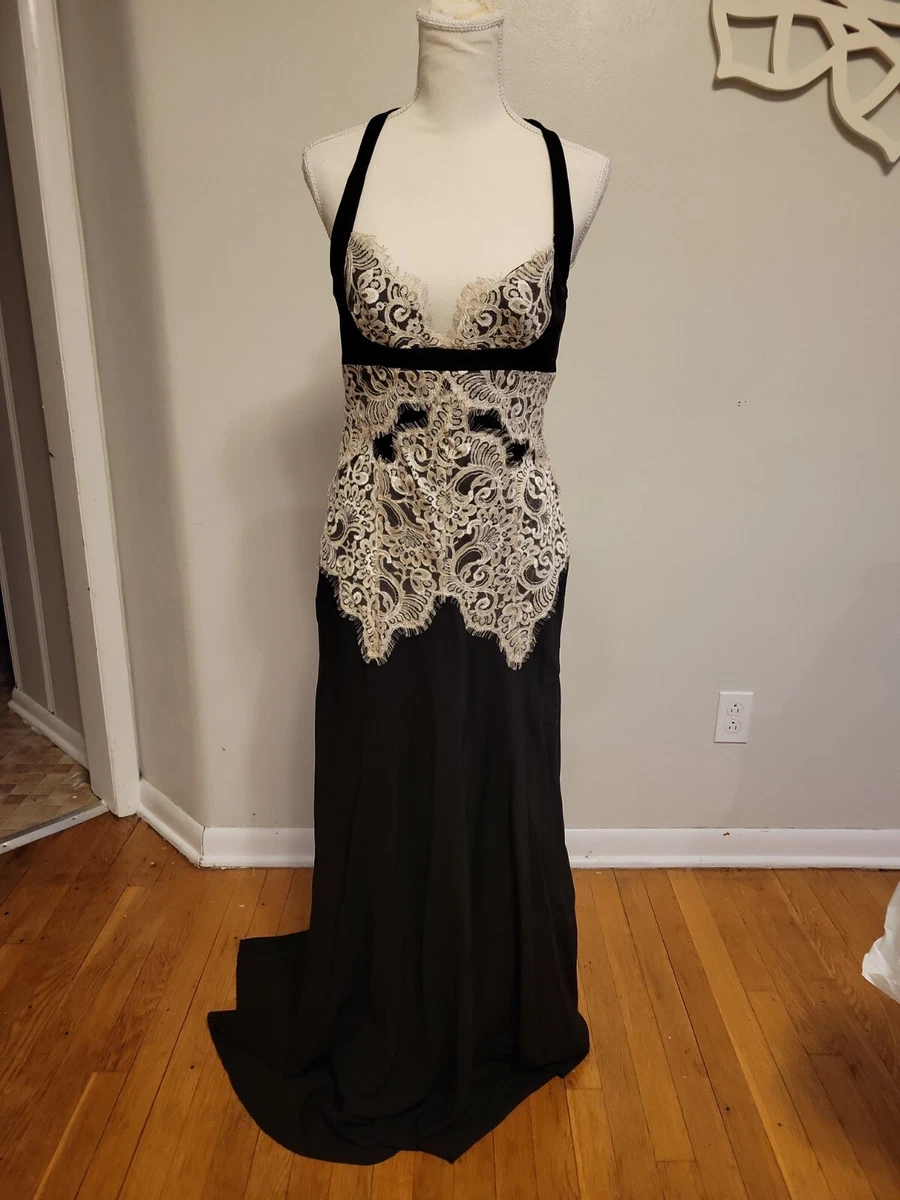 Nicole miller black top and white dress