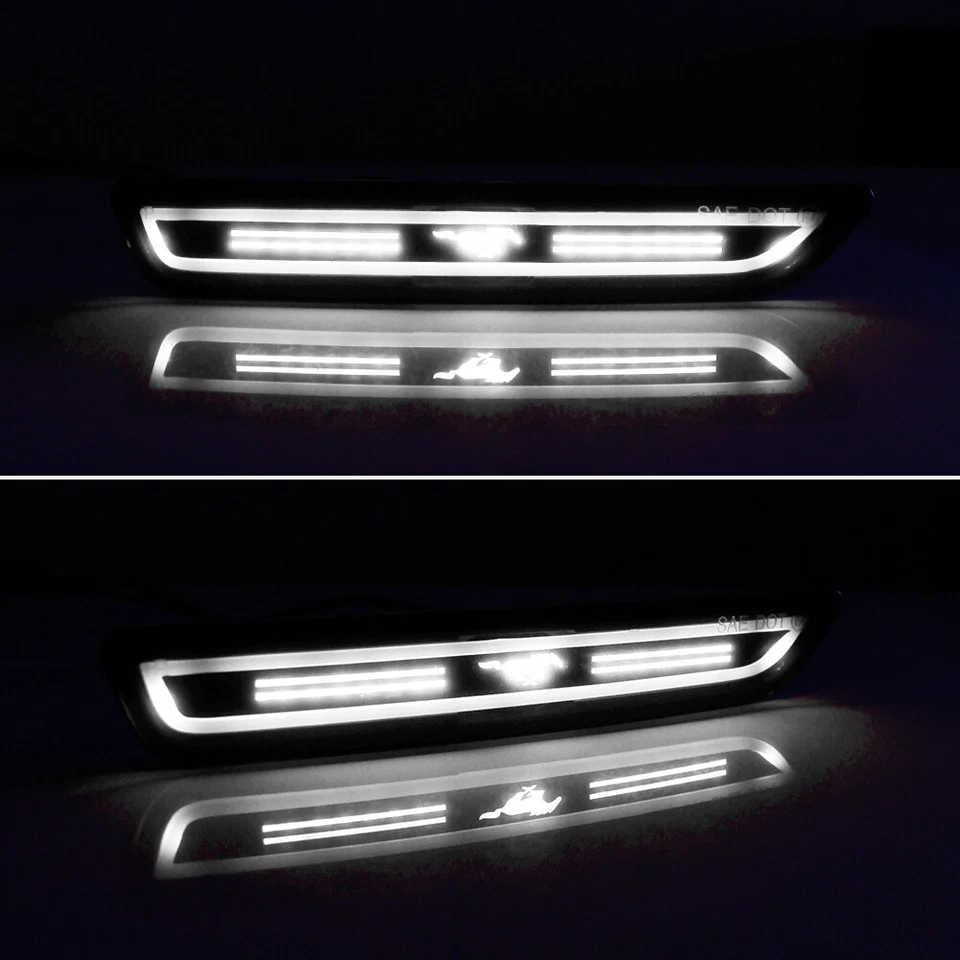 Actualización-Pony Blanco LED Luces Marcadoras Laterales Humo Para Ford Mustang 2010-2014 Foto 3 de 4