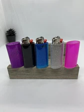Mini Lighter Cover Sleeve Holder Glitter Case for use with Mini Bic Lighters