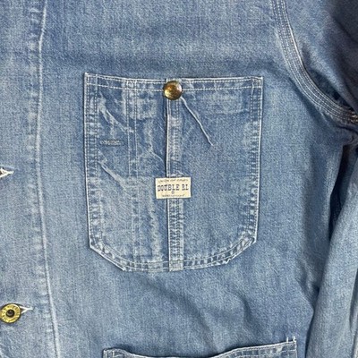 RRL Double RL Mens Engineer Coat Denim Chore Jacket Blue XXL Light