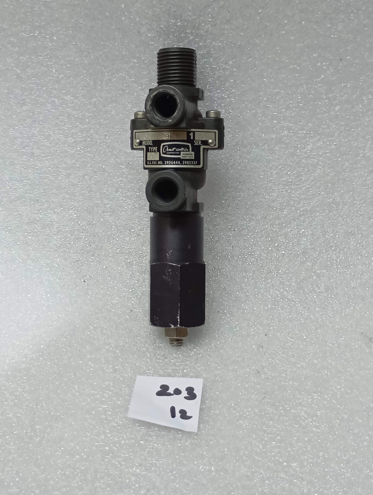 AMOT CONTROLS TYPE. 4057D029K1 PILOT CONTROL VALVE