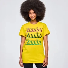 Apres Zumba Unisex Crew Neck Tee ~ Sunrays Yellow ~ XS/S  M/L  XL/XXL ~ New!