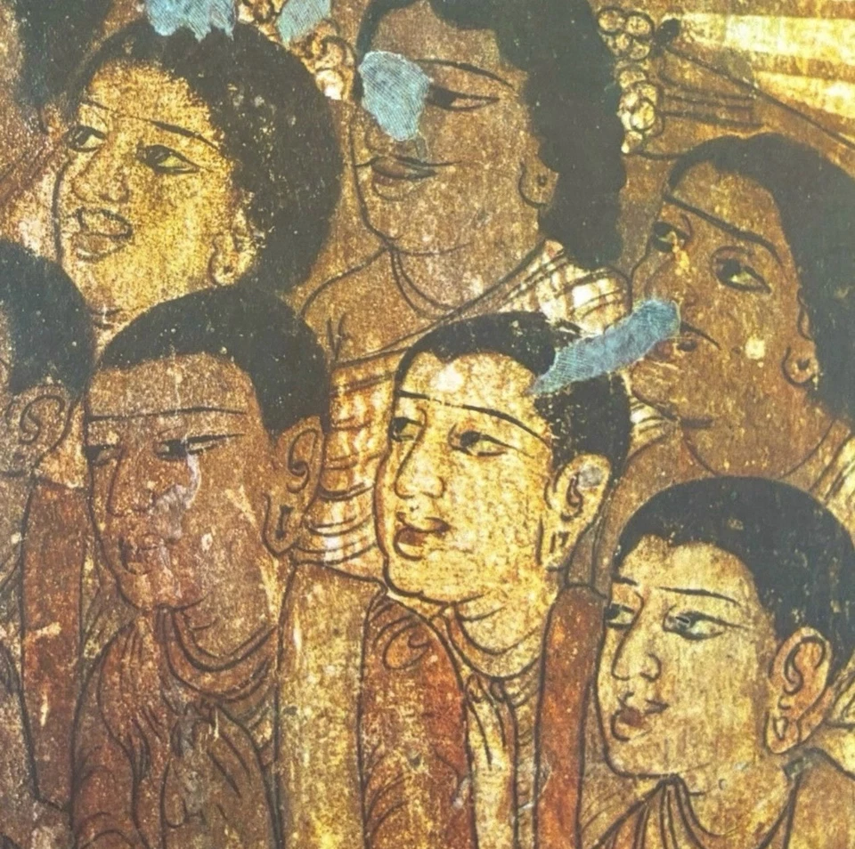 Monks Sermon Original Antigo Vintage Fine Art ÍNDIA Impressão Pôster Ajanta Caves - Imagem 3 de 4