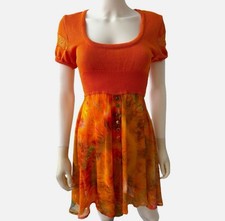 Women’s ISHINO Maille France Orange Mini Sun Dress - Size 2