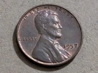 Rare 1957 No Mint Mark Wheat Penny - Circulated Ungraded Uncertified