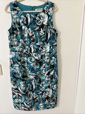 Kasper Sleeveless White Floral Multicolor Casual Dress Women's Size 12