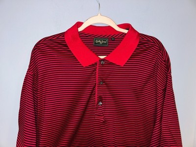 Bobby Jones Golf Shirt, Men's XL, Red & Bl stripe, cotton