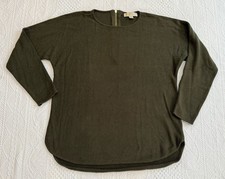Michael Kors Olive Green Zipper Back Tunic Sweater Women  s Size Large