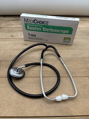 MediChoice #994800 Lightweight Single-Head Bowles Stethoscope, Black - 1 Each