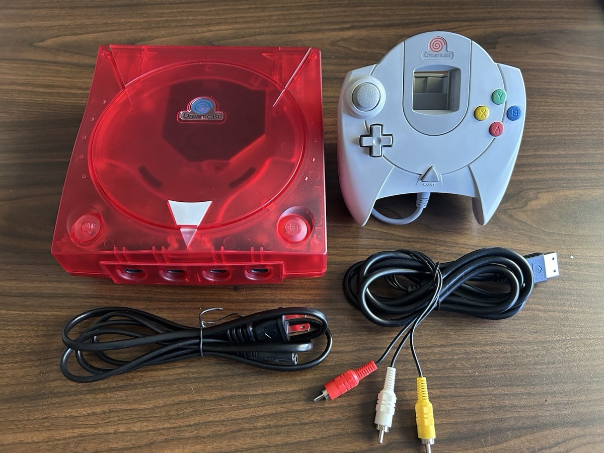clear red Sega Dreamcast Launch Edition Console (NTSC)+1 original