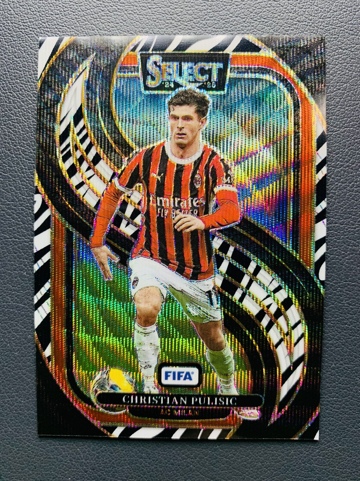 2024-25 Panini Select FIFA Christian Pulisic #141 Zebra Prizm Case Hit SSP