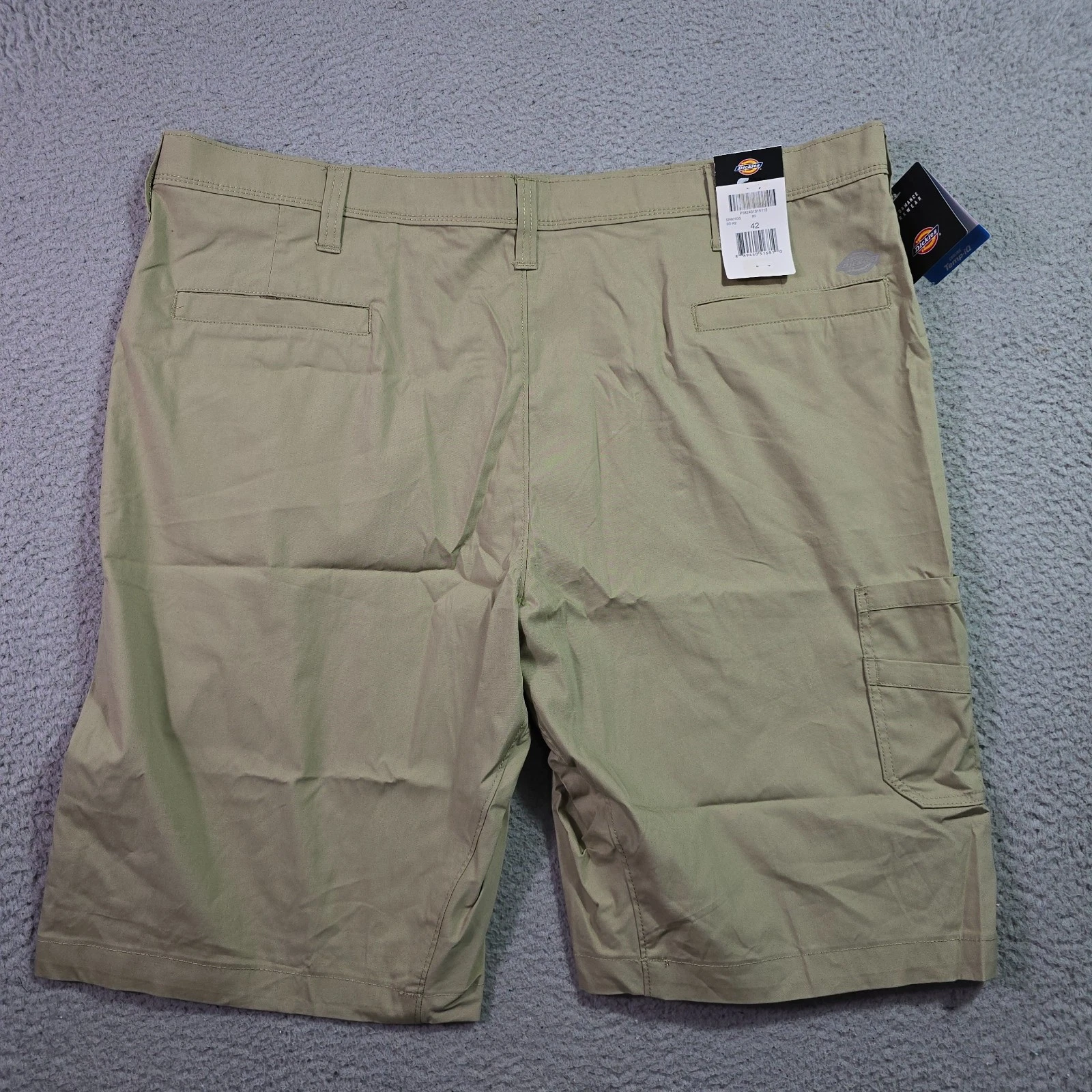 Dickies Utility Shorts Mens 42 Beige Khaki Work Wear UV Fishing Logo Light NWT