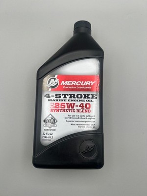 Mercury OEM 25W-40 Synthetic Blend 4-Stroke Marine Engine Oil Quart 92-8M0078629