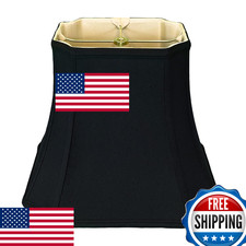 Royal Designs Rectangle Inverted Cut Corner Lamp Shade Black 4.25x6x8x11x8.75