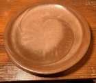 Set (2) Vintage Frankoma Pottery # 4F Dinner Plates Plainsman Desert Gold 10"