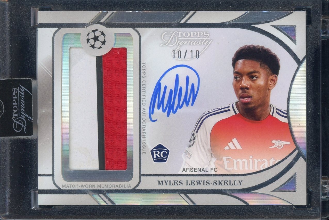 2024 Topps Dynasty Soccer Myles Lewis Skelly RC Rookie Auto Patch 10/10 view 1