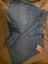 Universal Thread 12 Jean Shorts Blue High Rise Midi Frayed Hem Denim