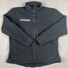 Bulwark Jacket Mens Medium Black FR Flame Resistant Fleece Heavy Sweatshirt Zip