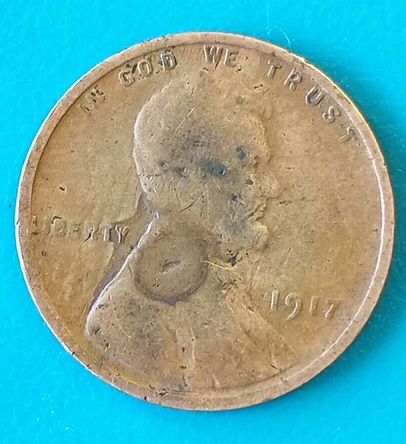 1917-P Lincoln Wheat Cent Error Large Die Breaks Front And Back See Pics AG-GD