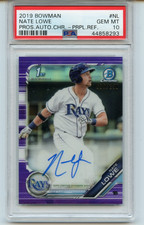 NATE LOWE - 2019 Chrome 1st #CPA-NL Purple Refractor Auto /250 (RC,AU) PSA 10