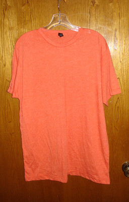 TulTex Orange Crew Neck T-Shirt Short Sleeve Casual Size L Pre Shrunk  New