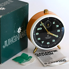 Unbenutzt OVP Mechanischer Junghans Wecker Cavalier gelb Vintage 70er VTG
