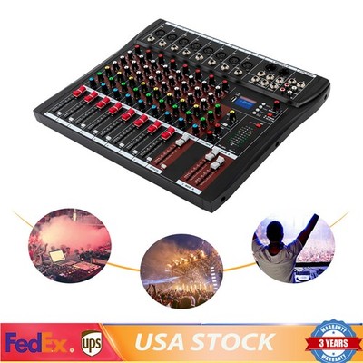 8 Channel USB Bluetooth Live Studio Audio Mixer Power Mixing Console Board w/USB