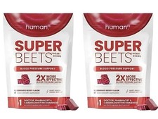 HumanN SuperBeets Heart Chews Pomegranate Berry Blood Pressure Support 60 Ct X 2
