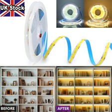 Stick On COB LED Strip Light DC 12V Low Voltage Flexible Bendable Tape Cabinet