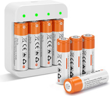 8 Pack Rechargeable 1.5V AA Size Lithium Batteries for Blink Camera, Long-Lastin