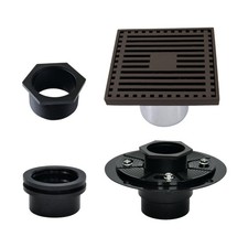 Kingston Brass BSFK4464 Watercourse 3-15/16" Square Shower Drain - Bronze