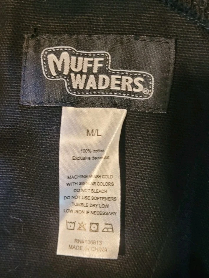 Muff Waders Black Cotton Coveralls With Bottle Opener Black Size Medium/Large - Image 3 of 4